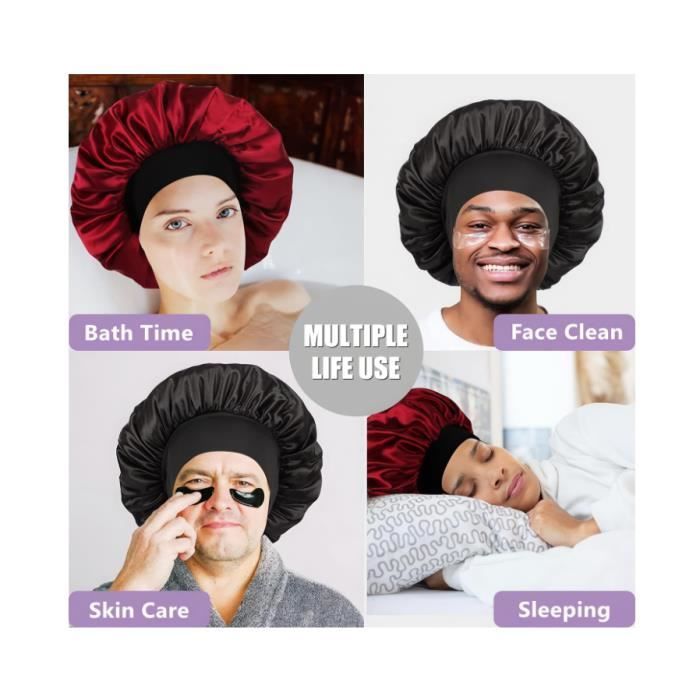 Bonnet En Soie WD-A1276 Bonnet En Satin Pour Dormir Couverture De Cheveux Bouclé