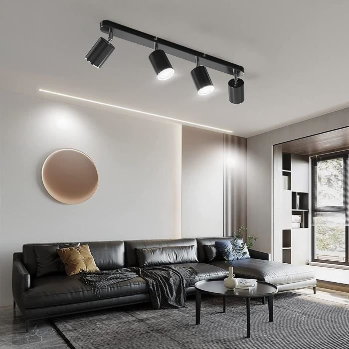 Spot Plafonnier, Spots de Plafond Orientable Moderne industriel Éclairage  Plafond avec 4 GU10 Pr pour Salon Chambre Salle d'ex[122] - Cdiscount Maison