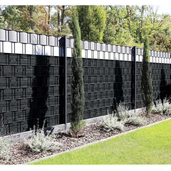 Yakimz Bande brise-vue pour double mate, 35 m x 19 cm, en PVC, avec 30  clips, résistant aux intempéries, 450 g/m², pour clôture de jardin, balcon
