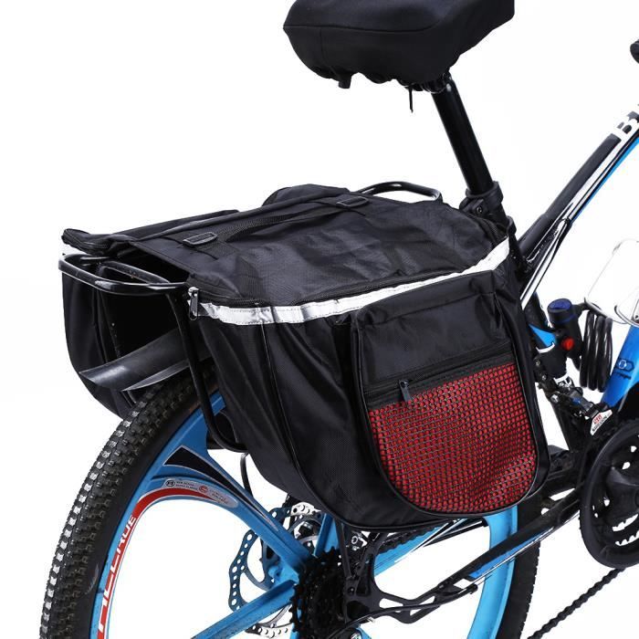 Pwshymi Sacoche de vélo 25L vélo vélo porte-vélos arrière siège arrière  porte-queue coffre Double sacoche sac sport porte-bagages