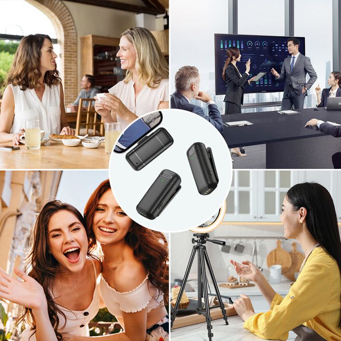 Micro Cravate Sans Fil OSA - 40h Autonomie - Réduction Bruit - Compatible IPhone/Android USB-C