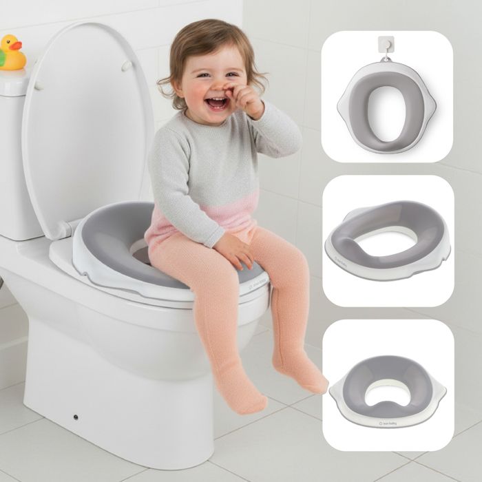 OKBABY Réducteur De Toilette Sofa Pour Enfant – Gris, Poignées Surélevées, Antidérapant, Confort & Stabilité Max