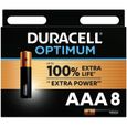 Duracell Optimum Piles alcalines AAA, 1,5 V LR03 MN2400, paquet de 8-0
