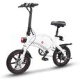 Vélo électrique DYU D3+ Blanc 250w 36v Batterie 10Ah 25km-h Mini vélo électrique pliant de 14 pouces-0