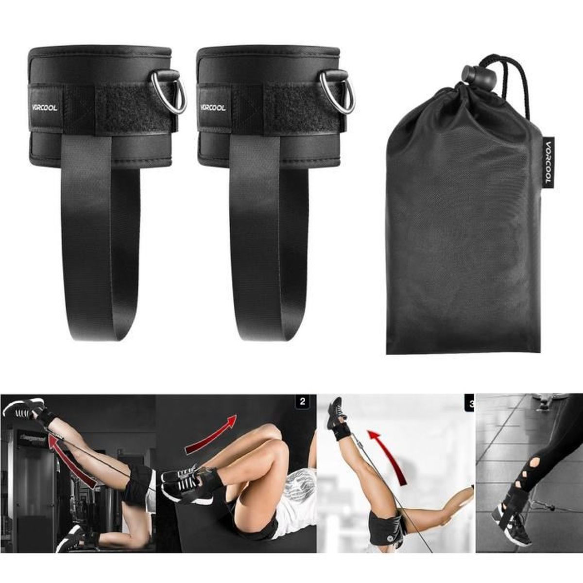 Lot de Bandes de r/ésistance pour Homme et Femme avec 5 Tubes de Fitness Sac de Transport et Guides dentra/înement Sangles de Cheville poign/ées ancrage Mural