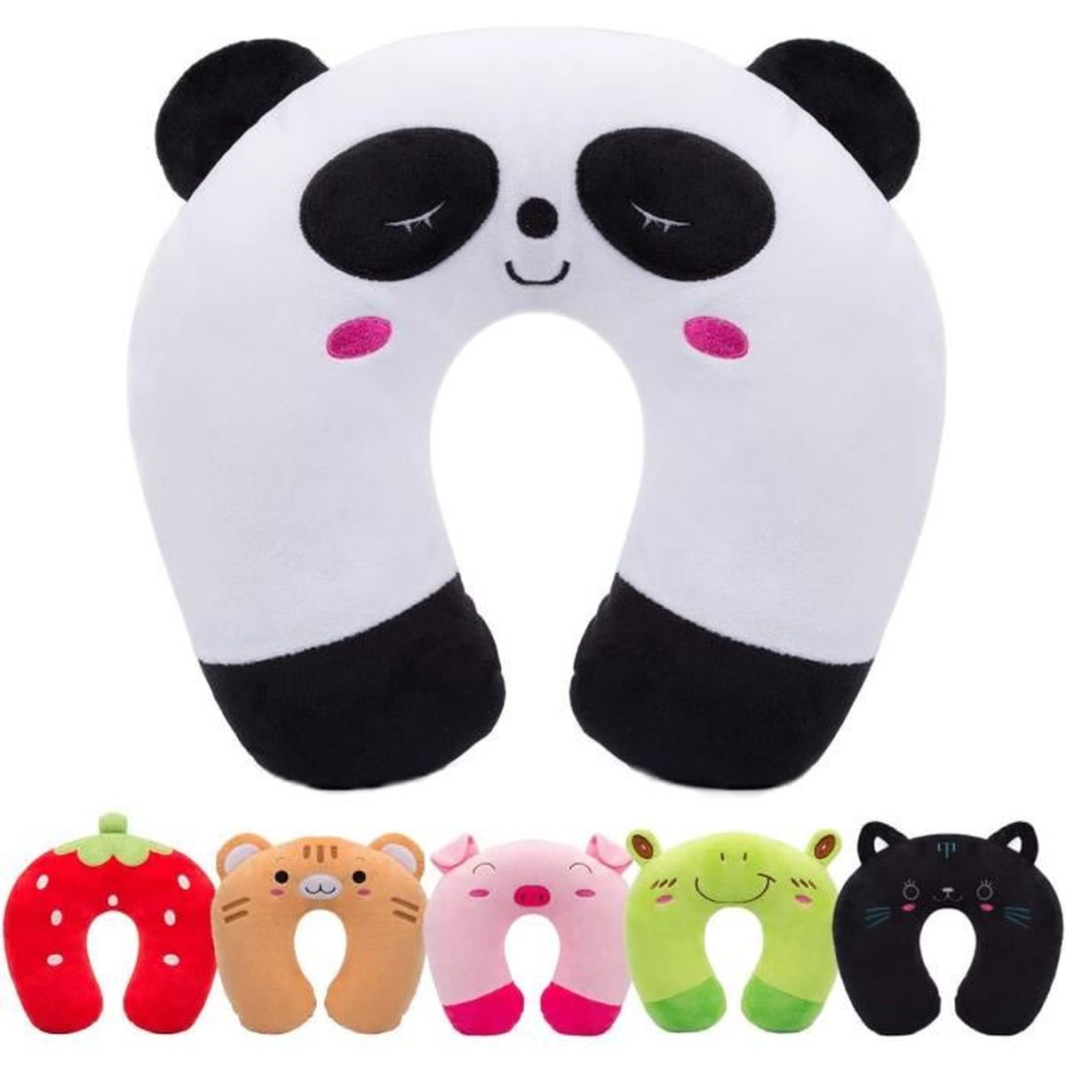 Coussin de nuque Repose Nuque Coussin de voyage pour les enfants d'élan en peluche ultra douce 