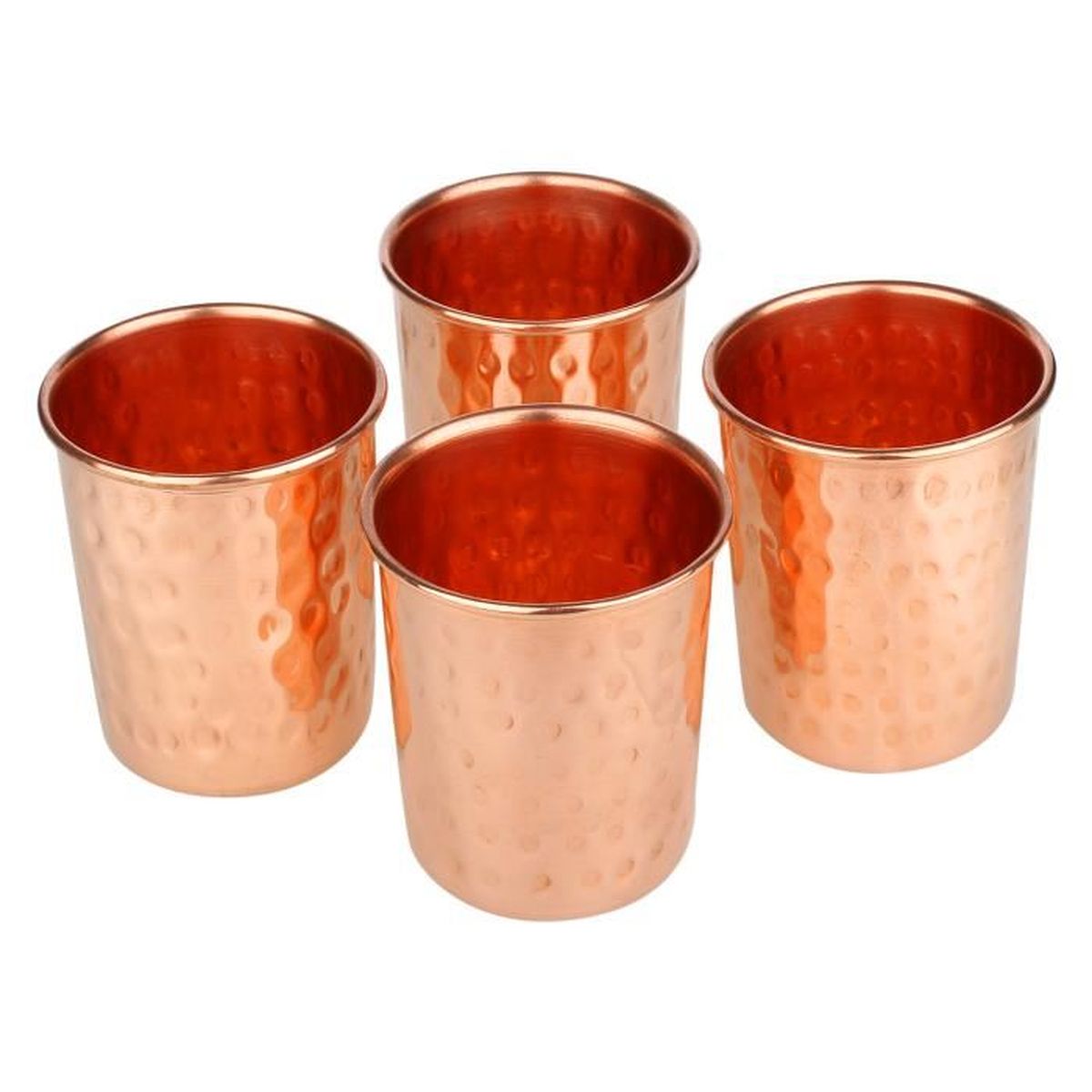 Ensemble De Service En Cuivre Martelé - 2 Pièces (Seau/Kadai) - Capacité 300ml - Neuf