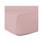 LE LINGE DE JULES Drap-housse 100% Coton 57 Fils Rose Poudré - 80 x 200 cm - Bonnet 30 cm