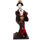 LA CHINEUSE Poupée Asiatique Traditionnelle - Kimono Rouge Et Noir