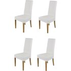 T M C S Tommychairs - Set 4 chaises LUISA robuste structure en bois de hêtre peindré chêne, assise et dossier en cuir artificiel blanc