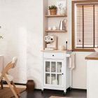 SoBuy Desserte de Cuisine à Roulettes Chariot de Service avec Tiroir et Porte-Serviette L63xP46xH88cm Blanc