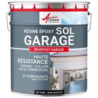 Peinture epoxy garage sol REVEPOXY GARAGE  Noir graphite ral 9011 - kit 25 Kg (couvre jusqu'à 80m² pour 2 couches)