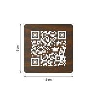 Menu sans contact pictogramme carré QR Code pour présentation menu hôtel restaurant - Couleur effet bois foncé - QR1-BF10 1,6