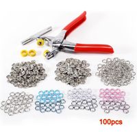 100pcs boutons pression 9,5mm 5 claw (3,5mm) oeillet 4 couleurs+ 1 pince