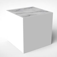 Petite table version marbre MOOVERE cube blanc