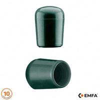 Capuchon pour tuyau rond – Diamètre 12 mm-10 pièces – Vert  - Capuchon PVC – Embout pour extrémité de profile et tige- EMFA®
