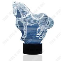 TD® Lampe optique poser décoratif tactile 7 couleurs illusion optique - modèle cheval - faible consommation câble USB ou 3 piles