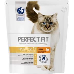 CROQUETTES PERFECT FIT Sensitive Sterilisé - Croquettes à la dinde - Pour chat adulte sensible - 1,4 kg