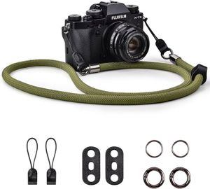 Set 2 Sangles Appareil Photo – Dragonne Poignet + Bandoulière 110 Cm En Nylon Réglable