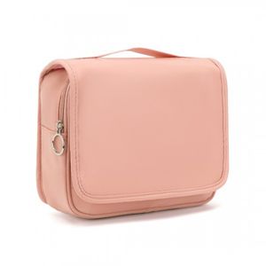 Trousse De Toilette Voyage Grande Capacité - Sac De Maquillage étanche Avec Poignée Et Séparateur - Rose Foncé