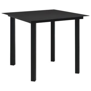 Ensemble table et chaise de jardin Mobilier à dîner d'extérieur 5 pcs Rotin PVC Noir Akozon7642651051005
