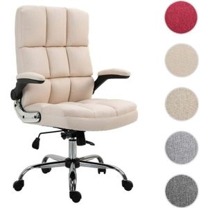 LUDO - Chaise de bureau rotative en tissu - beige