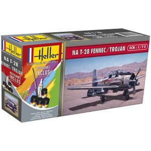 AVION - HÉLICO Maquette Heller - North American T-28 Trojan - Kit de modélisme d'aéronautisme - 1/72 - 37 pièces