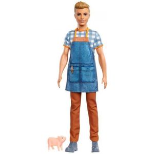 POUPÉE Poupée Barbie - MATTEL - Ken fermier et bébé cocho
