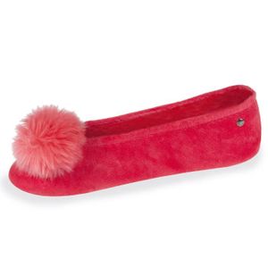 Chausson femme avec pompon Sale