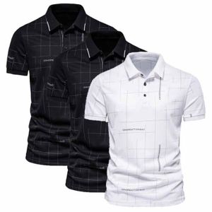 POLO Lot de 3 Polo Homme Manche Courte Été Fashion Casual Respirant Confortable Marque Luxe T-Shirt Homme - Noir-Noir-Blanc