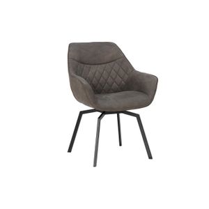 CHAISE Chaise - PRICE FACTORY - DORA - PU micro fibre - Gris - Contemporain - Design
