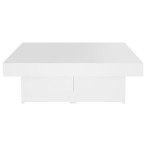 TABLE BASSE ABB Table basse Blanc 90x90x28 cm Aggloméré  - Qqm