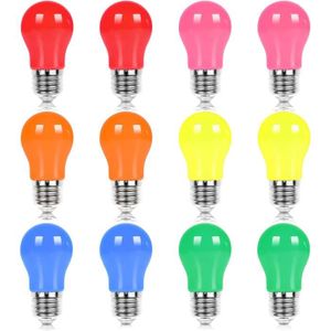 AMPOULE - LED Ampoule Colorée E27,2W LED Ampoules Couleur, équivalent Incandescence 20W, Rose, Orange, Rouge, Jaune, Bleu, Vert, AC[S313]