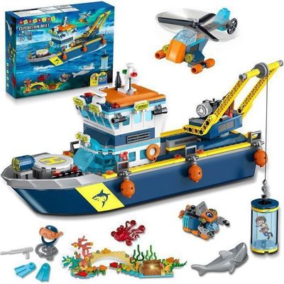 SUPYINI Sous-marin Télécommandé Enfant – Mini RC 6 Canaux – Avance, Recule, Plonge – Autonomie 25 Min – Batterie USB – Pour Baignoire, Piscine, Lac – Bleu Et Blanc