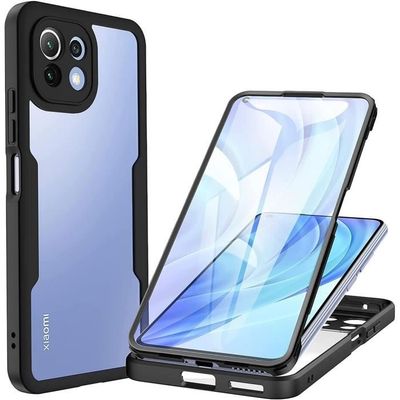 Coque Silicone Noir Mat + Film Verre Trempé Pour Xiaomi Mi 11 Lite - Neuf
