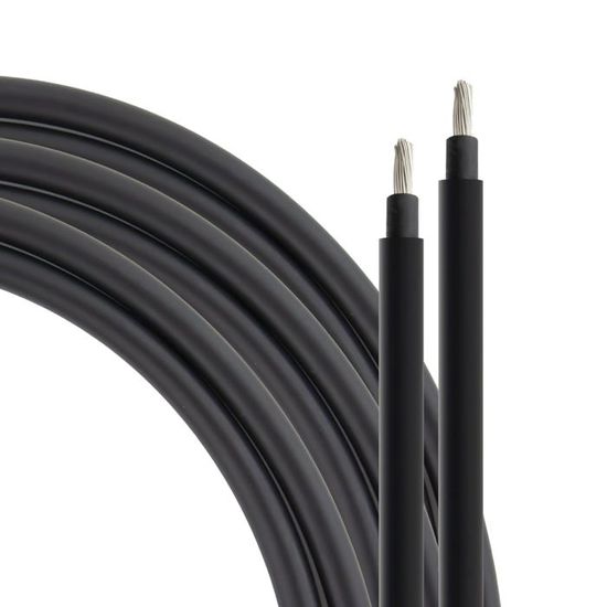 Câble solaire Offgridtec 20 m - 2 x 6 mm² - PV1-F 6 mm² - Câble solaire à deux fils - Noir