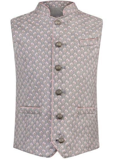 Stockerpoint Weste Alonso - Gilet Traditionnel Homme En Loden Chiné Avec Passepoil Velours