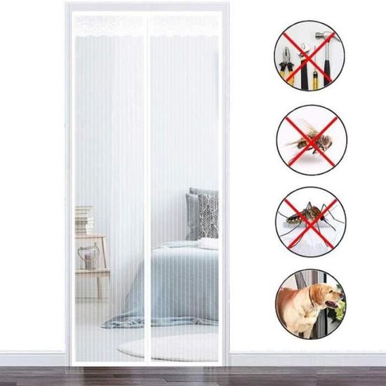 Moustiquaire Porte Fenetre Aimantée Moustique Magnetique, 220 X 220 Cm Rideaux Toile Insect