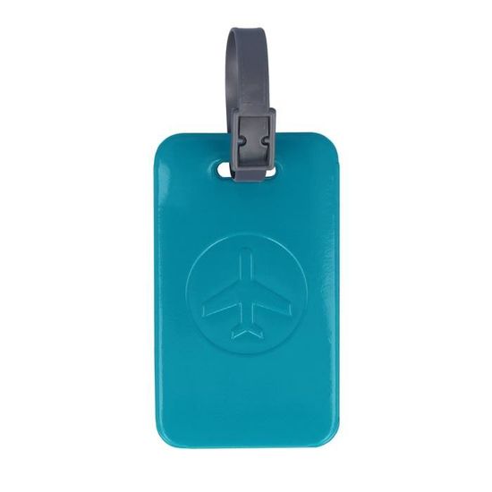 Étiquette bagage couleur motif bleu canard – Fabrication Française – PVC vernis – Protection des données personnelles non visibles