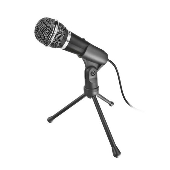 Microphone TRUST Starzz Mic New - Performances élevées - Compatible Windows - Noir