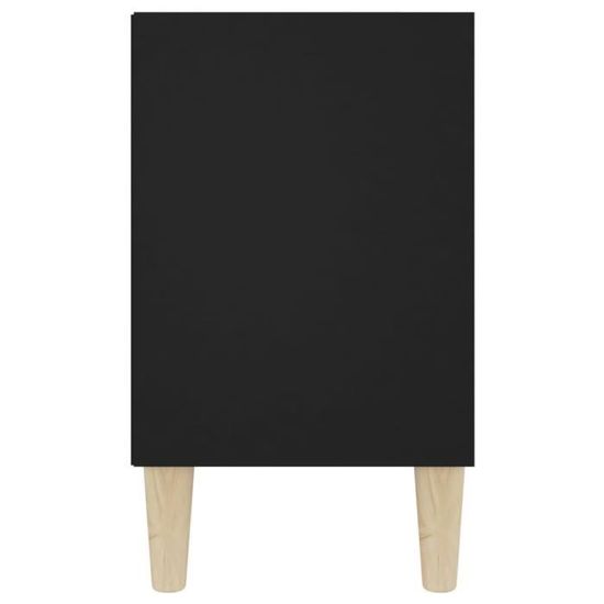 (805942) Meuble TV avec pieds en bois massif Noir 103,5x30x50 cm DBA