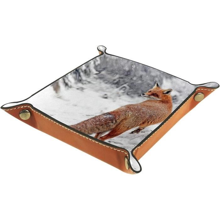 Plateau Valet En Cuir – Organisateur De Bureau Pour Bijoux, Montres, Clés (motif Chats Et Lune, Personnalisable)