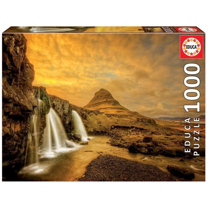 Puzzle Paysage et nature - EDUCA - 1000 pièces - Chute Kirkjufellsfoss, Islande