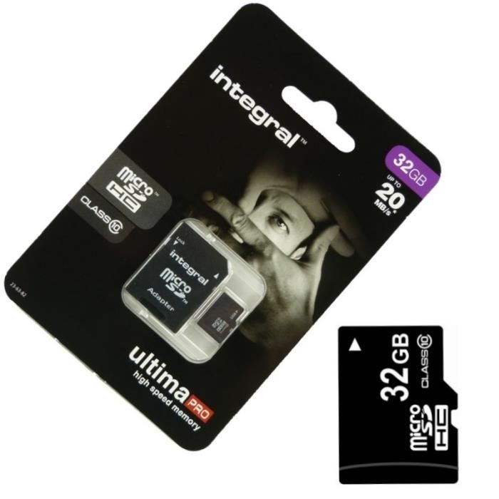 Carte Mémoire Micro SD 32 Go classe 10 Pour SONY Xperia XA2+ - XA1 Plus - XA2 - XA2 Ultra - XA1 Ultra - XA1 - XA Ultra - XA