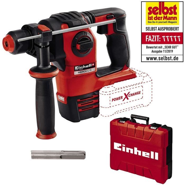 Einhell Marteau Perforateur Herocco Power X-Change (Moteur brushless, Capacité de Perçage dans le béton: 20 mm, 4 fonctions: Perçage