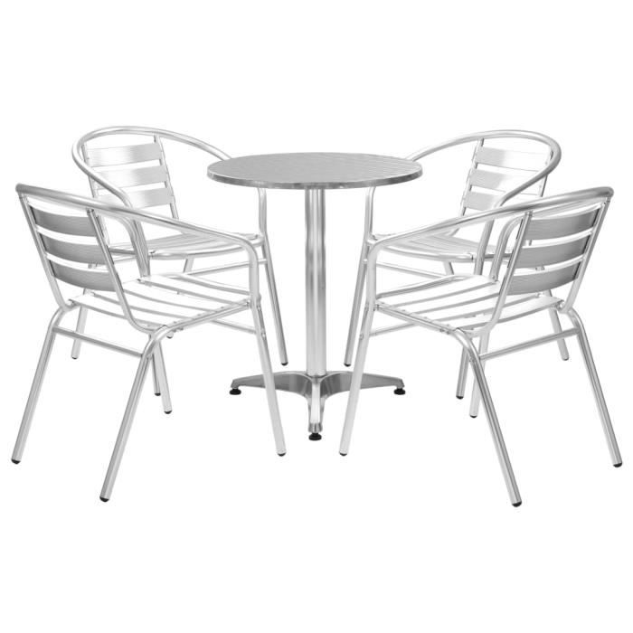 FIHERO Table de bar 120x60x105 cm Bois de teck solide et inox☻1