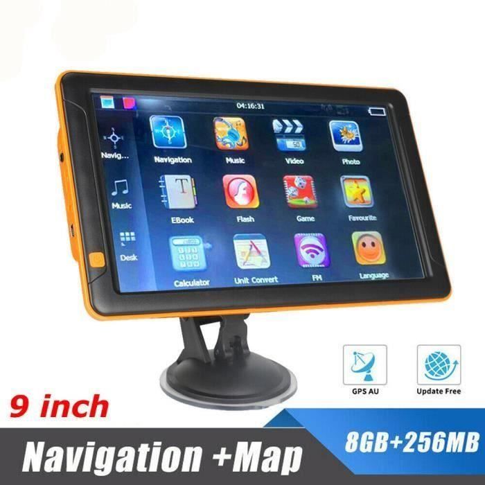 Letouch 9 pouces navigateur GPS universel avec pare-soleil pour voiture-moto, écran capacitif HD 256MB+8Go