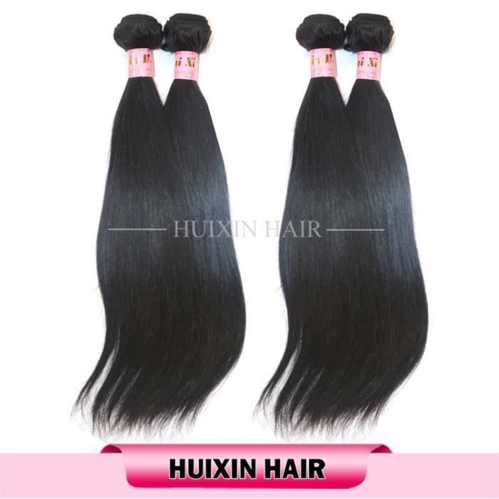 7 les cheveux vierges directement toile 3 pc - lot mongolie 100% noir naturel des extensions de cheveux humains