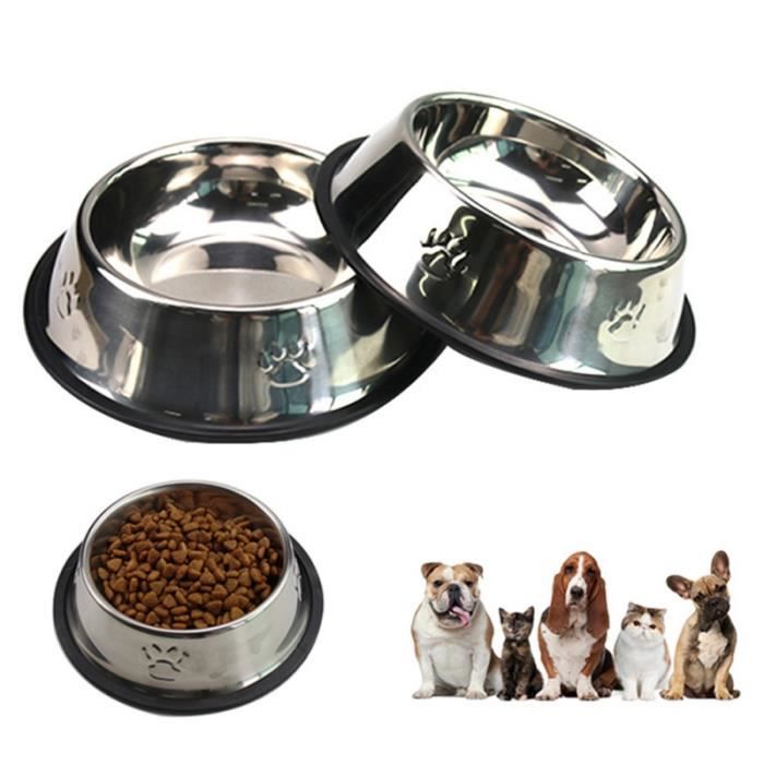 15 CM chiens de compagnie bols en acier inoxydable de base chiot bol d'alimentation en eau alimentaire durable respectueux de l'envi