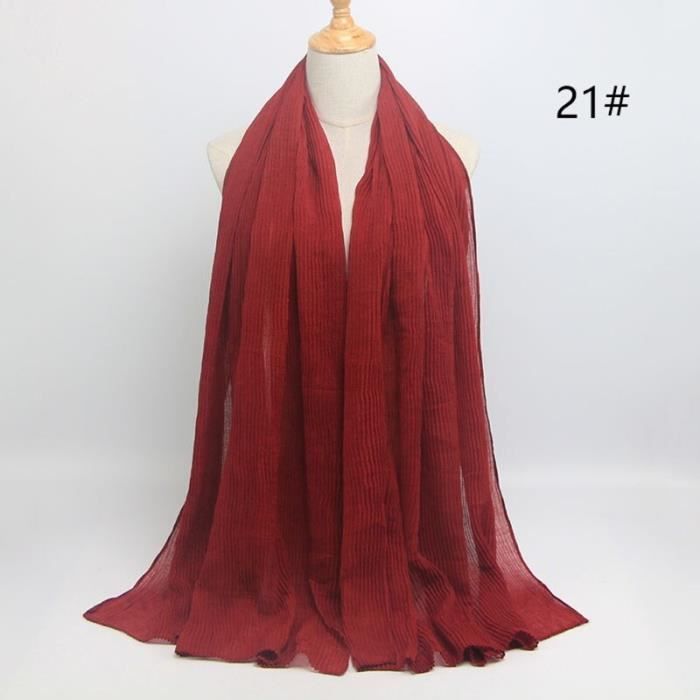 Foulard hijab en coton froissé, écharpe douce, écharpe chaude, écharpe chaude, châle, 25 couleurs, Design hiver, tendanc DY5179